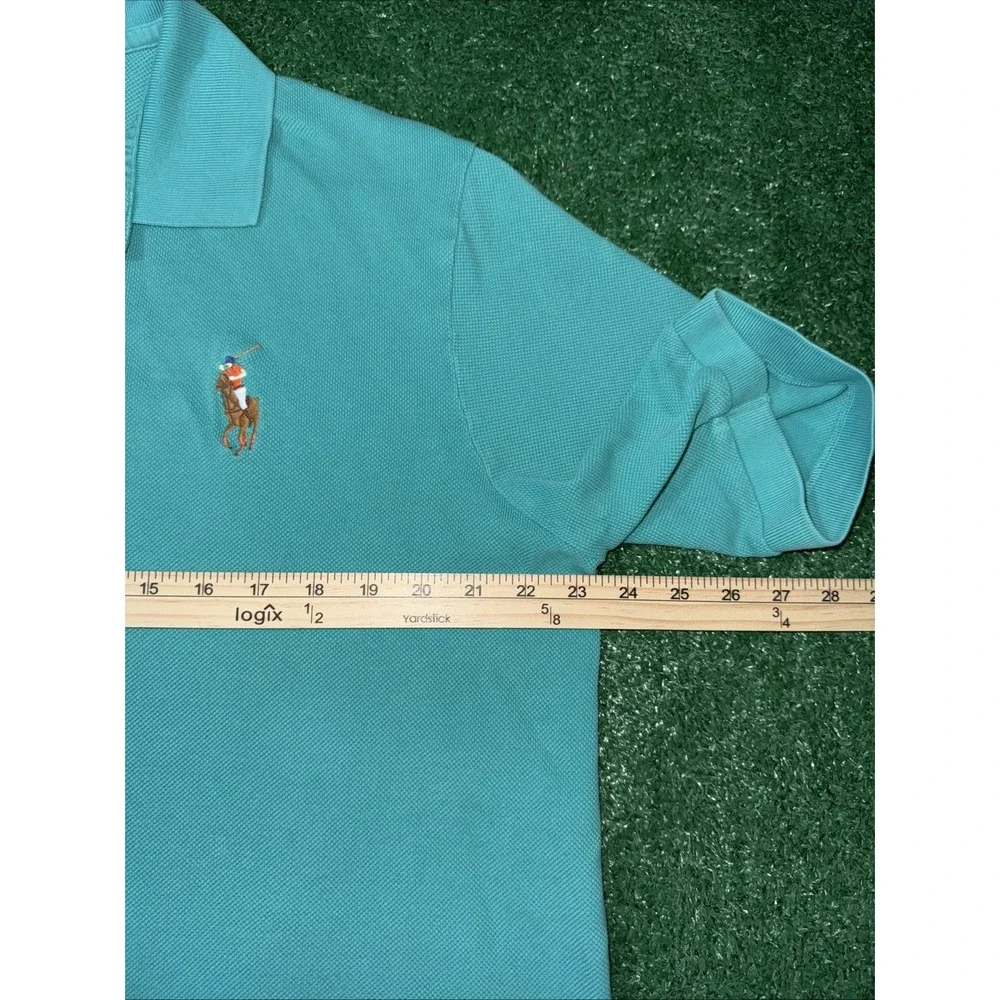 Ralph Lauren Golf Polo Mens Shirt X-Large Teal‎ Performance Pima Cotton LOGO